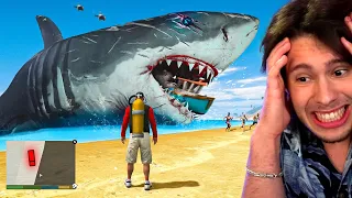 ENCONTREI O MAIOR MEGALODON DO MUNDO NO GTA 5!!!