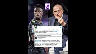 Vinicius Junior and LaLiga president Javier Tebas clashed on social media over LaLiga's stance