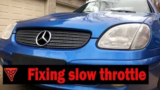 Mercedes SLK 230 DIY fixing a slow throttle response.  Save money by not going to a dealer.