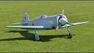 AWESOME MOKI SOUND 1/3 SCALE RC YAKOVLEV YAK 11- MOKI 250cc 5 CYL RADIAL - JON AT BUCKMINSTER - 2021