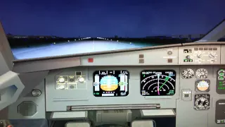 Landing TAM A320 Congonhas(SBSP) runway 35L.Cockpit 3D.HD