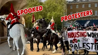 Scenes at horse guards, PROTESTERS DISTURB & DELAYED the changing of the GUARDS