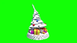 Green Screen Music Notes Christmas Tree 3D Animated