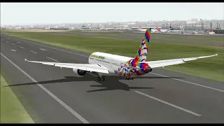 BOEING 787 8 LUSITANIA AIRWAYS LANDING AT GUARULHOS INTL AIRPORT FS9 HD