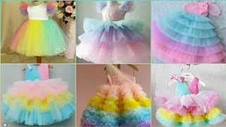 baby girl fancy frock design !rainbow colour baby frock design 🌈
