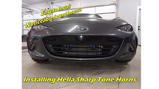 Installing Supplemental Hella Sharptone Horns on ND MX5 (but will work on any car!)