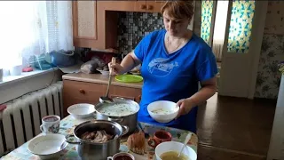 Фаршированные кабачки.Дочь и муж готовят вкусный обед,я лентяйка.Жизнь в деревне.Селяночка