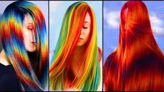 Top  Amazing Colorful Rainbow Long Hair Transformation Tutorials Compilation! Dying Long Hair