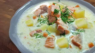 Финский сливочно - рыбный суп - лохикейтто | Уха c форелью по-фински! 🐟 🍲