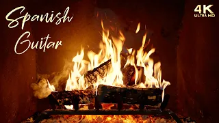 🔥 Relaxing Spanish Guitar Music Fireplace 🔥