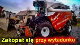 Zakopał się na podwórku 👉 podczas dostawy kombajnu NOVA 330 [Korbanek]