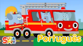 Lá Vem o Bombeiro | Canções Infantis | Super Simple Português