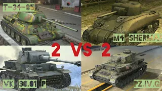 T-34-85 & VK 30.01 P vs PZ. IV.G & M4 Sherman