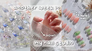 A Week in My Nail Studio 🌸 | press-on nails, BTS, self nails