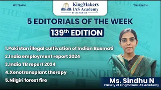 5 Editorials of the Week 139 | 23/03/24 | UPSC | The Hindu | Sindhu N | KingMakers IAS Academy