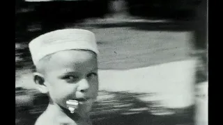 1940's Family  Kids Playing Outside - Vintage Black and White Home Movie Footage