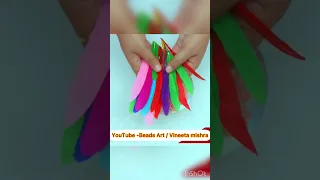 DIY feather candle holder for Diwali  #beadsart #shorts#shortsvideo #youtubeshorts #diy @BeadsArt