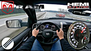 DODGE RAM 1500 HEMI 5.7 V8 "LARAMIE SPORT"  TOP SPEED DRIVE ON GERMAN AUTOBAHN 🏎