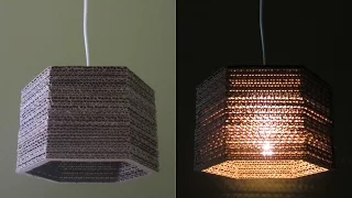 Cardboard lamp DIY (hexagon) - best out of waste project - EzyCraft