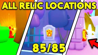 *NEW* ALL 85 SHINY RELICS LOCATIONS In Pet Simulator 99...✨ (Roblox)