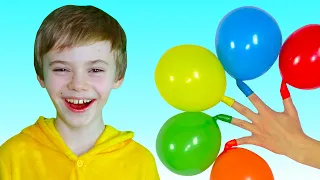 Nick plays with Balloons | Daddy Finger Nursery Rhymes | 동요와 아이 노래 | 어린이 교육