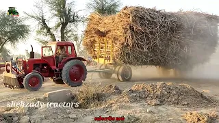 Tractor Sugarcane Load Trolley Pulling Fail || Tractor Trolley Fail On Ramp