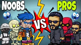 Noobs VS Pros | Mini militia| Op gameplay| Who wins? | mini militia gameplay | da2 |