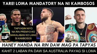 Yare! LOMA ginawa ng MANDATORY ng WBO belt ni Kambosos | Kahit may REMATCH CLAUSE payag pa rin