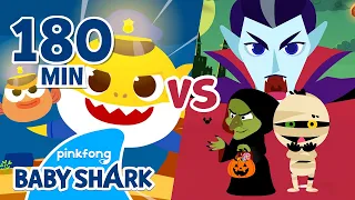 BOO! Baby Shark vs Halloween Monsters | +Compilation | Halloween Story | Baby Shark Official