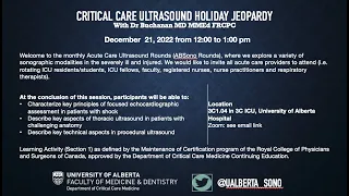 Critical Care Ultrasound Holiday Jeopardy