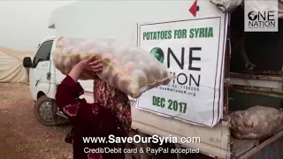 Displaced Families in Atmeh Camp Receive Potatoes - December 2017