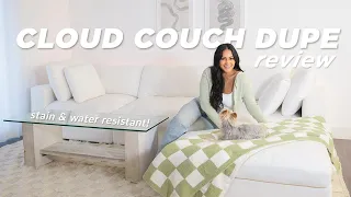 CLOUD COUCH DUPE REVIEW ☁️ Stain & Water Resistant | Ships in TWO Weeks | Wayfair Experience 2022
