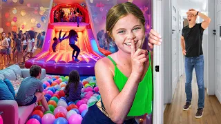 I Built a TRAMPOLINE PARK and Hid It From My Dad!