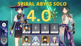 Wanderer(Solo) and Xiao 9 Star Floor 12 of the 4.0 Spiral Abyss [Genshin Impact]