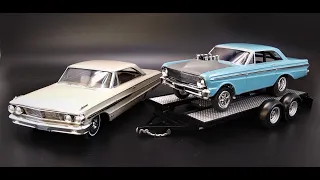 1964 FORD GALAXIE 427 AWB FALCON CAL DRAG COMBO w/TRAILER 1/25 SCALE MODEL KIT REVIEW AMT1223 AMT