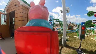 Daddy Pig's Roller Coaster - Front Row POV And FULL Queue! | Peppa Pig Theme Park Florida