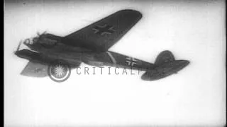 German planes in flight in European Theater during World War II. A Dornier bomber...HD Stock Footage