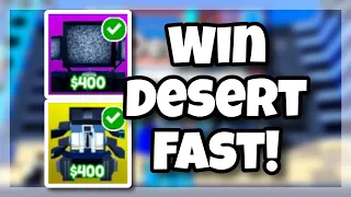 How To Solo Win Hard Desert Fast & Easy! F2P Coin Grind in Toilet Tower Defense! (Large TV & Mech)