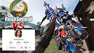 Rushsenpai Vs Girl TikToker Sniper Only...(Funny Reaction)