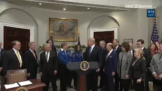 President Trump signs space directive to moon, Mars