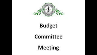 Budget Committee Meeting January 13, 2022