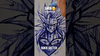 How To Draw Goku 10sec ,3min ,10min ✨️🖊 #shorts