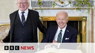 US President Biden meets Irish President Higgins in Dublin - BBC News