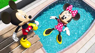 GTA 5 Mickey Mouse vs Minnie Mouse Water Ragdolls & Fails Ep.6 [Euphoria Physics]