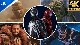 Symbiote Suit vs All Bosses Fight (Ultimate Difficulty) - Spider-Man 2 PS5 (4K)