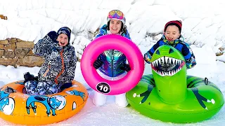 Vlad e Niki exploram atividades de inverno para crianças
