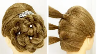 Easy hairstyle l new bun hairstyle l messy high bun l bridal hairstyle l easy bun hairstyle