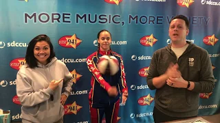 Hoops from the Harlem Globetrotters Teaches Jesse & Tati How to Spin a Ball