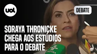 Debate: Veja a chegada de Soraya Thronicke, candidata do União Brasil, aos estúdios da Band