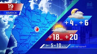 Видеопрогноз погоды по областным центрам Беларуси на 19 мая 2022 года